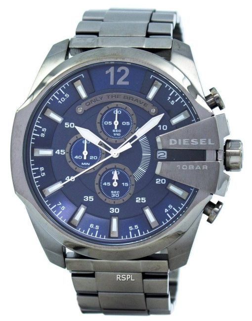 Diesel Mega chef chronographe bleu cadran 100M DZ4329 montre homme