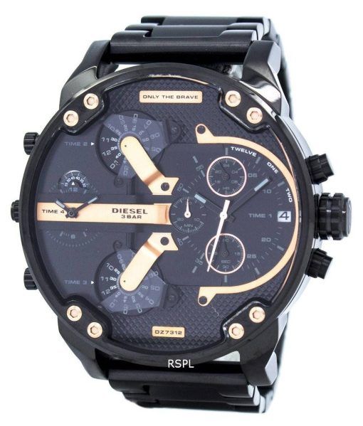 Papa de M. diesel 2.0 surdimensionné montre chronographe cadran noir DZ7312 masculin