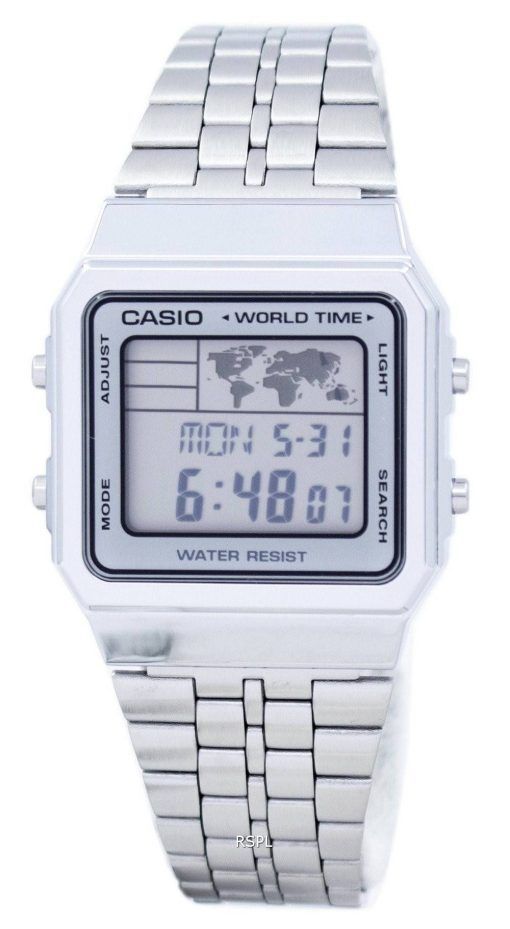 Alarme Casio World Time Digital A500WA-7DF montre homme