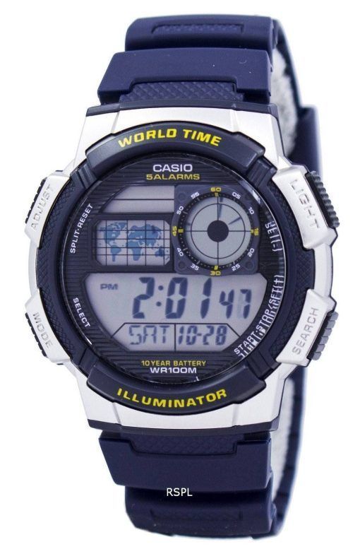 Montre Casio Illuminator monde temps alarme AE-1000W-2AV hommes