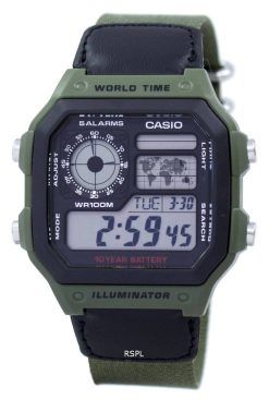 Montre de Casio World Time Alarm Digital AE-1200WHB-3BV hommes