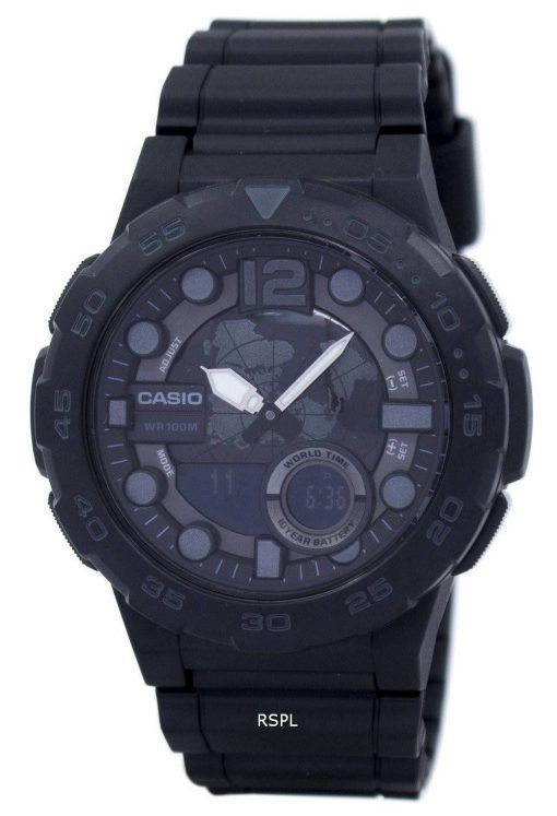 Montre Casio World Time alarme analogique numérique AEQ-100W-1BV masculine