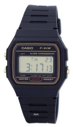 Montre Casio alarme chronographe numérique F-91WG-9 hommes