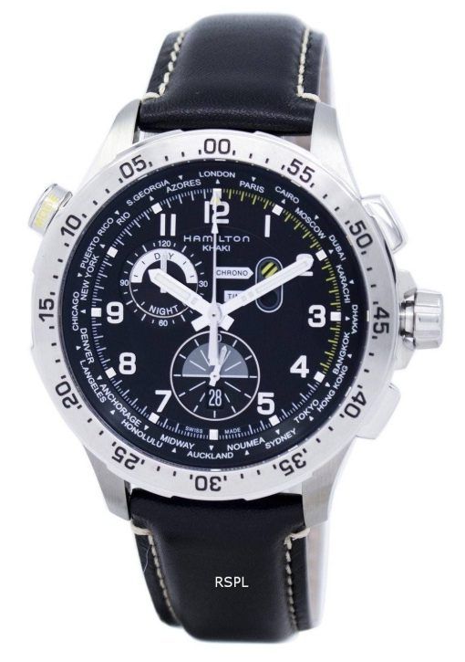 Hamilton Khaki Aviation Worldtimer Chrono Quartz H76714735 montre homme