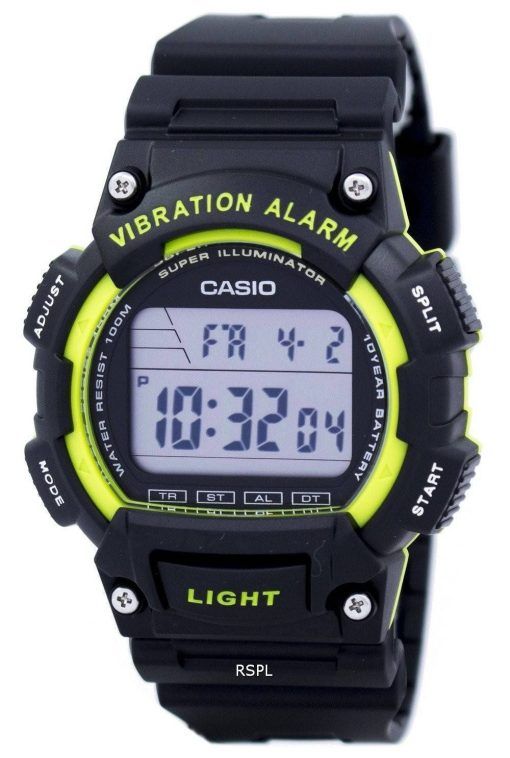 Casio Super illuminateur Vibration alarme Dual Time Digital W-736H-3AV montre homme