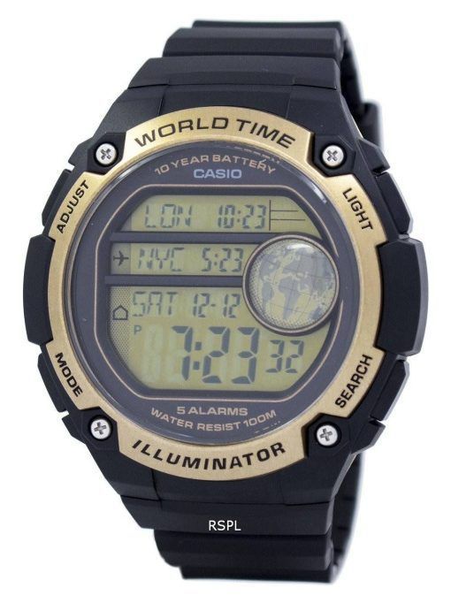 Jeunesse de Casio Illuminator monde temps alarme AE-3000W-9AV AE3000W-9AV montre homme