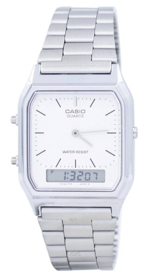 Montre Casio Vintage heure double alarme Quartz analogique Digital AQ-230 a-7DMQ AQ230A-7DMQ homme