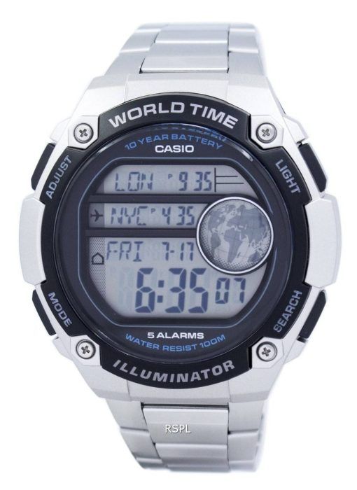 Casio jeunesse illuminateur World Time Digital AE-3000WD-1AV AE3000WD-1AV montre homme