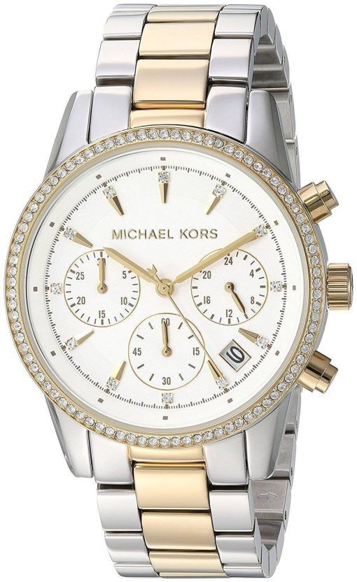 Montre Michael Kors Ritz Chronographe Quartz diamant Accent MK6474 féminin