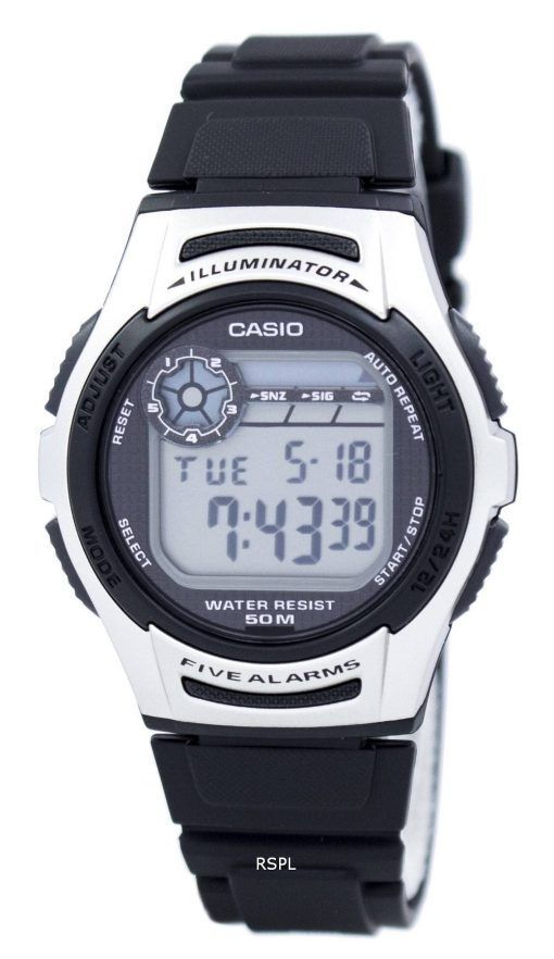 Jeunesse de Casio Illuminator Dual Time Digital W-213-1AV W213-1AV montre homme