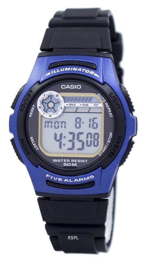 Jeunesse de Casio Digital 5 alarmes illuminateur W-213-2AVDF W-213-2AV montre homme