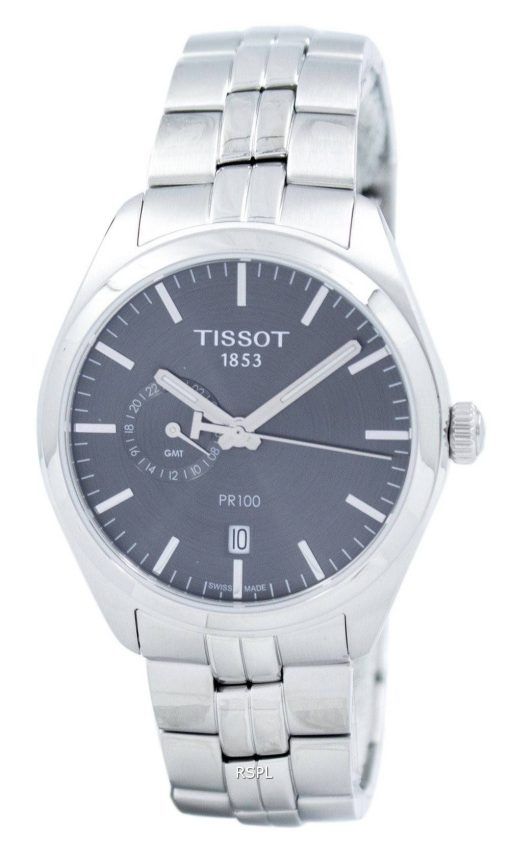 Tissot T-Classic PR 100 montre Dual Time Quartz T101.452.11.061.00 T1014521106100 masculin