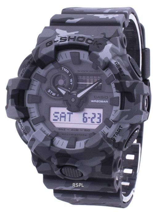 Montre Casio Illuminator G-Shock résistant aux chocs analogique numérique GA-700CM-8 a GA700CM8A masculine