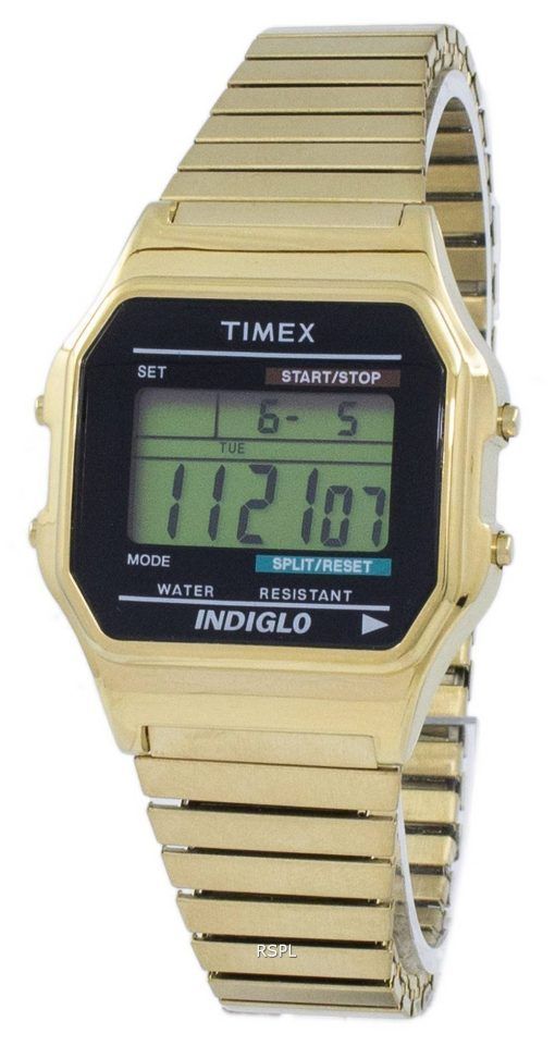 Montre classique de Timex Indiglo chronographe alarme numérique T78677 masculin
