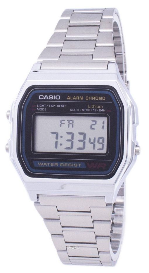 Casio Digital inox quotidienne alarme A158WA-1DF A158WA-1 montre homme