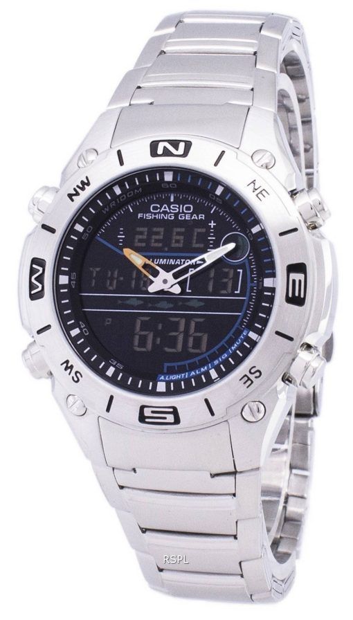 Analogique Casio Digital pêche Gear monde temps AMW-703D-1AVDF AMW-703D-1AV montre homme