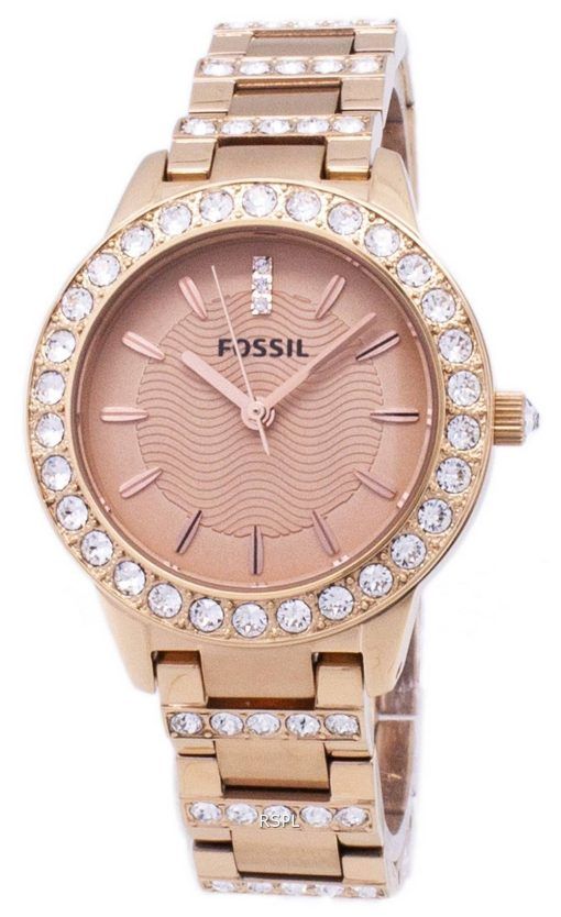 Fossiles Jesse cristal Rose Gold Tone montre ES3020 féminin