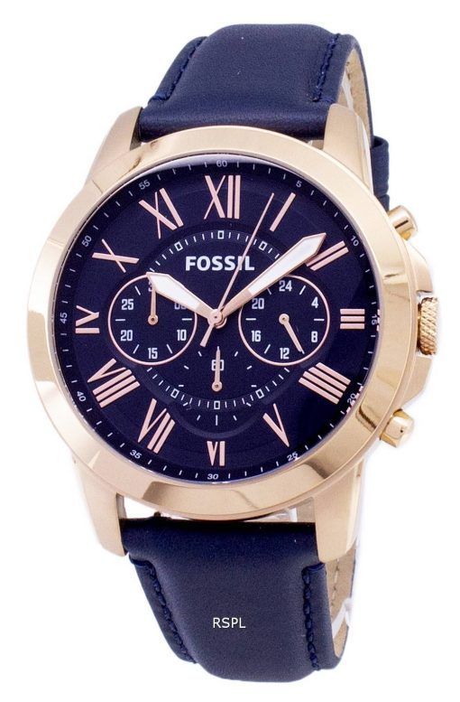 Accorder des fossiles montre chronographe en cuir bleu bracelet FS4835 masculin