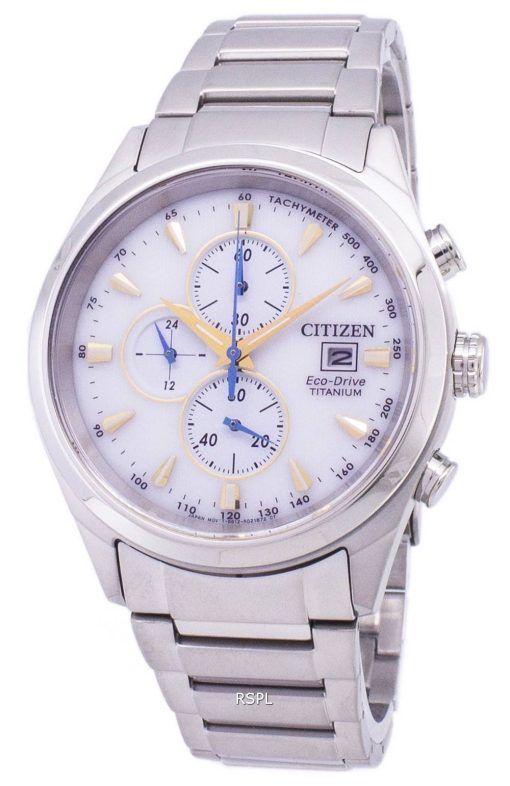 Montre Citizen Eco-Drive titane chronographe tachymètre CA0650-82 b masculine