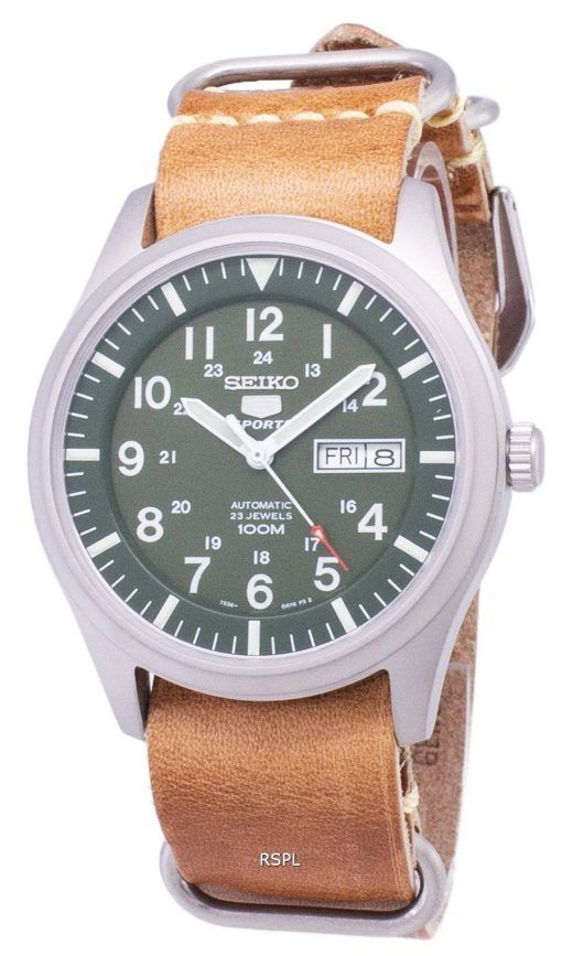 Seiko 5 Sports SNZG09K1-LS18 automatique cuir marron bracelet montre homme