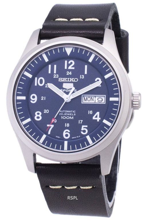 Seiko 5 Sports SNZG11K1-LS14 en cuir noir automatique bracelet montre homme