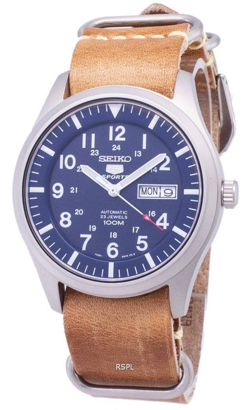 Seiko 5 Sports SNZG11K1-LS18 automatique cuir marron bracelet montre homme