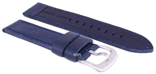 Bracelet de cuir de marque Ratio bleu 22mm