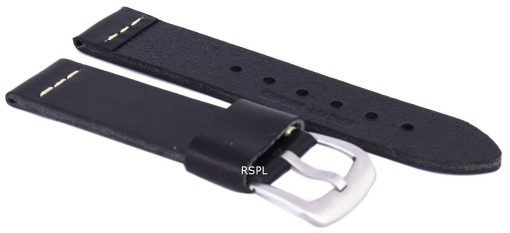Bracelet de cuir noir Ratio marque 22mm