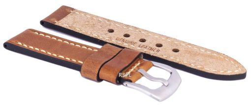 Bracelet de cuir brun Ratio marque 22mm