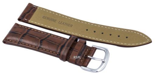 Bracelet de cuir brun Ratio marque 22mm pour SKX007 SKX009, SKX011, SNZG07, SNZG015