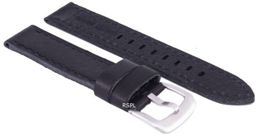 Bracelet de cuir de marque Ratio noir 20mm