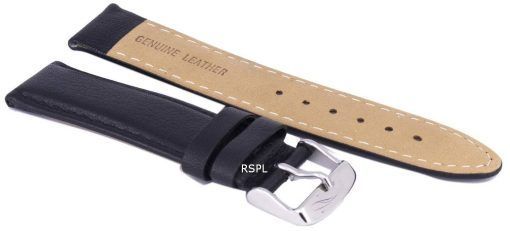 Bracelet de cuir de marque Ratio noir 20mm