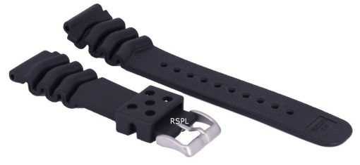 Bracelet en caoutchouc noir 22mm
