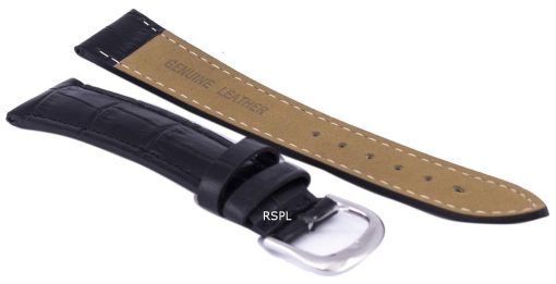 Bracelet de cuir noir Ratio marque 18mm