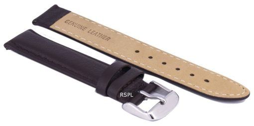 Bracelet de cuir de marque Ratio brun foncé 18mm