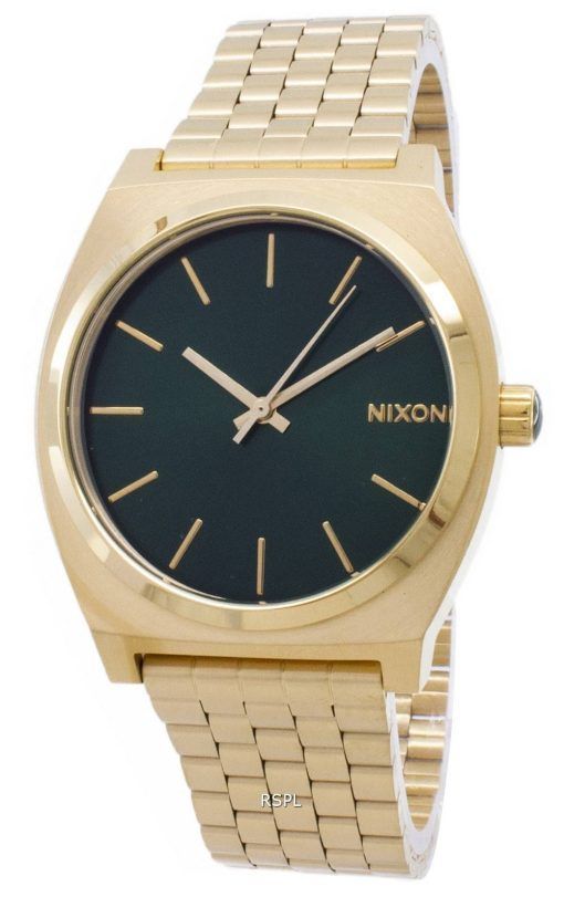 Montre Nixon Time Teller couleur or vert Sunray A045-1919-00 hommes