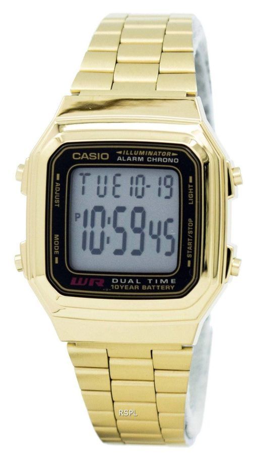 Casio Digital inox alarme Chrono Dual Time A178WGA-1ADF A178WGA-1 a montre homme