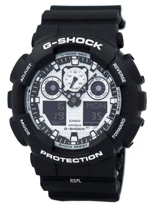 Casio G-Shock blanc, noir et série analogique numérique GA-100BW-1 a montrehomme