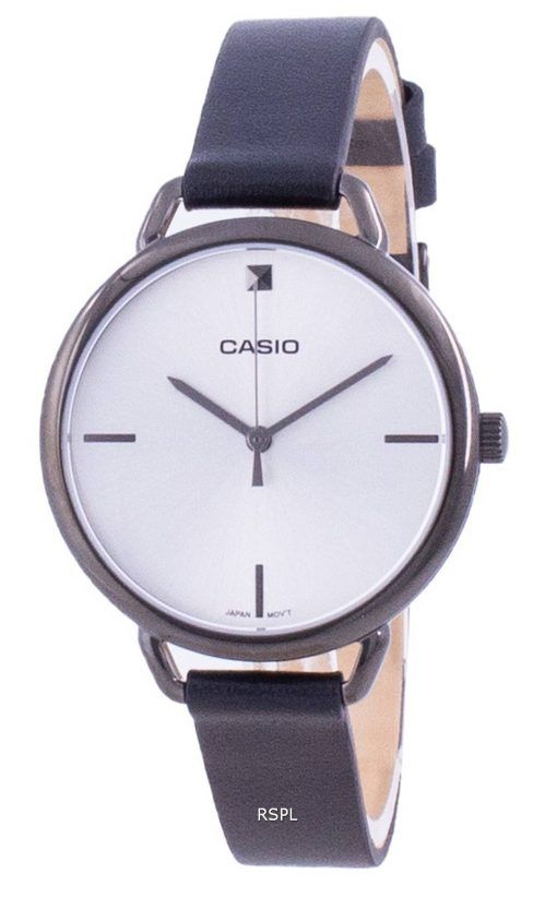 Montre pour femme Casio Cadran Argenté Bracelet en Cuir Quartz LTP-E415GRL-1C LTPE415GRL-1C