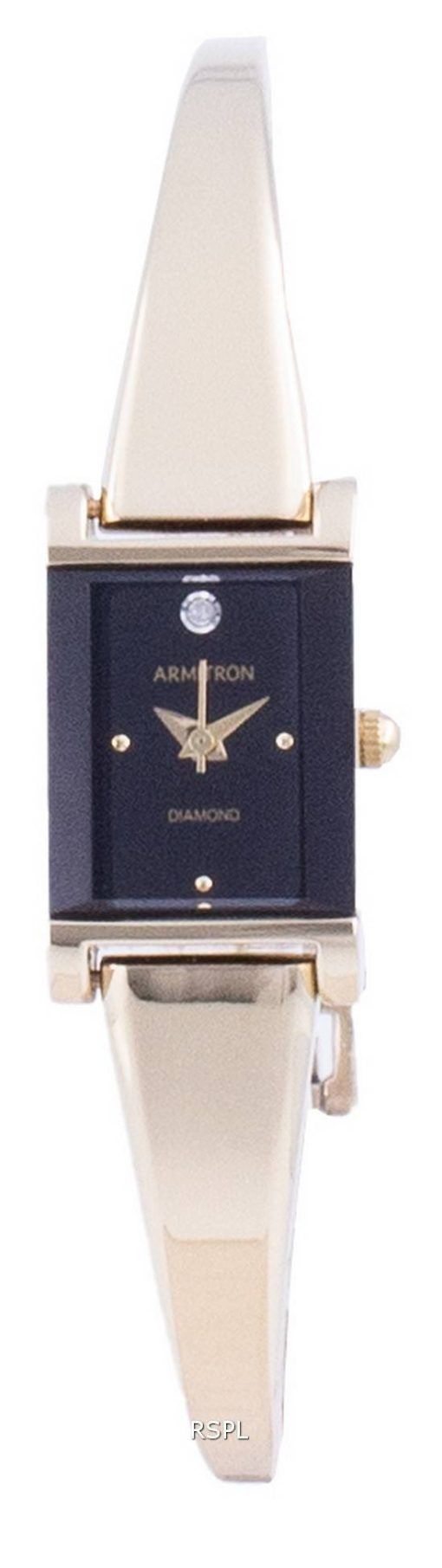 HORSMontre Armitron Black Dial Diamond Accents Quartz 755322BKGP pour femme