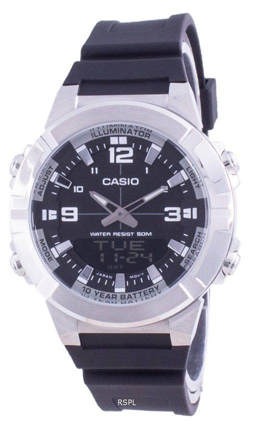 HORSMontre Casio Analog Digital World Time Bracelet en résine AMW-870-1A AMW870-1 pour homme