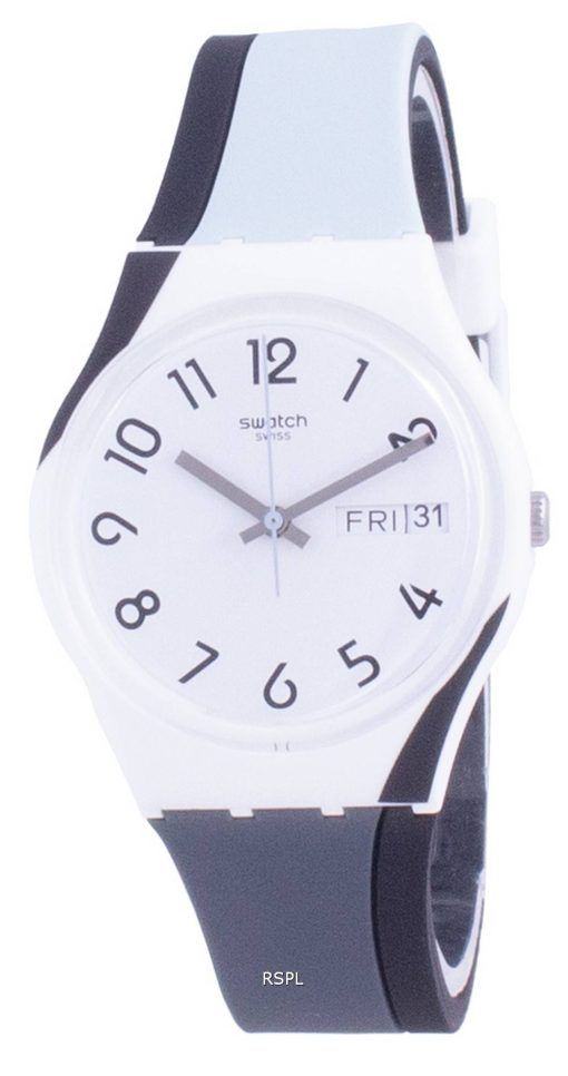 Montre pour homme Swatch Greytwist cadran blanc bracelet en silicone à quartz GW711