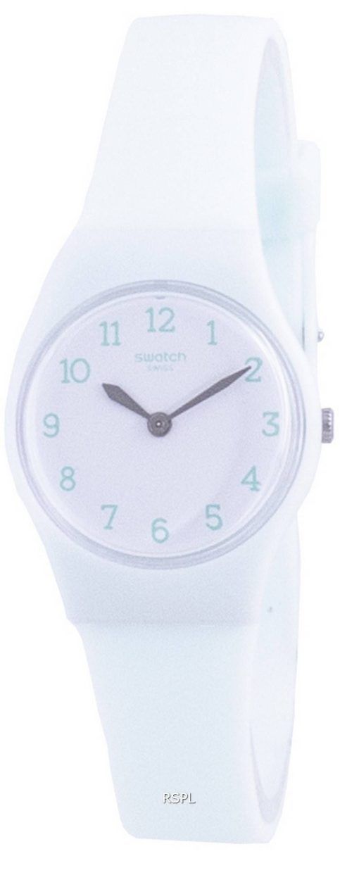 Montre Swatch Greenbelle cadran blanc bracelet en silicone Quartz LG129 femme