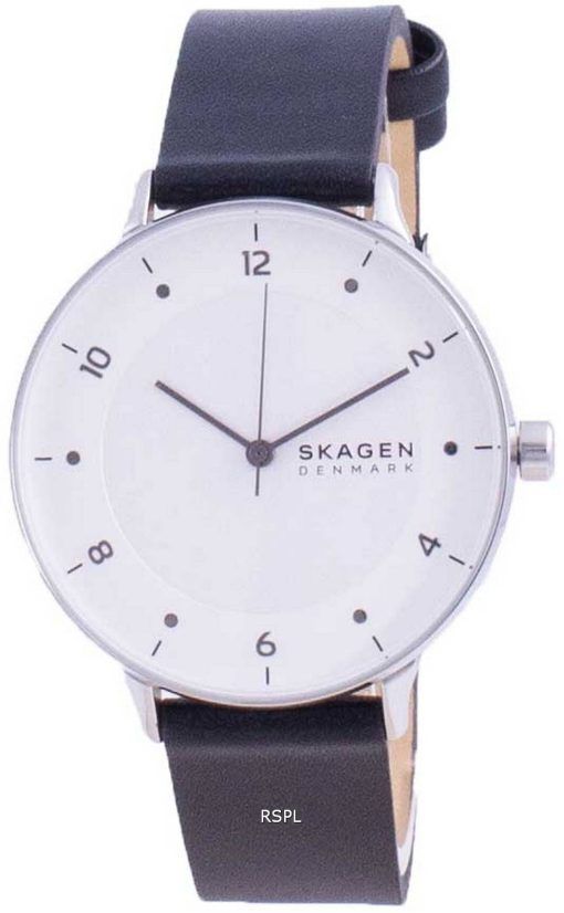 Montre pour femme Skagen Riis cadran blanc bracelet en cuir Quartz SKW2919