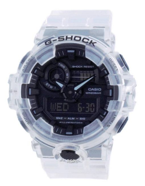 Montre pour homme Casio G-Shock Transparent Pack Analog Digital Quartz Diver GA-700SKE-7A GA700SKE-7 200M
