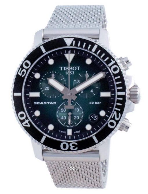 Montre Homme Tissot T-Sport Seastar 1000 Chronograph Diver&#39,s Quartz T120.417.11.091.00 T1204171109100 300M