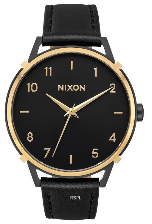 Montre femme Nixon Arrow cadran noir bracelet en cuir quartz A10913220