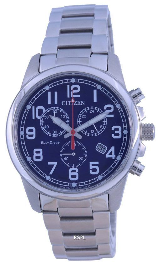 Montre pour homme Citizen Chandler chronographe cadran bleu Eco-Drive AT0200-56L 100M