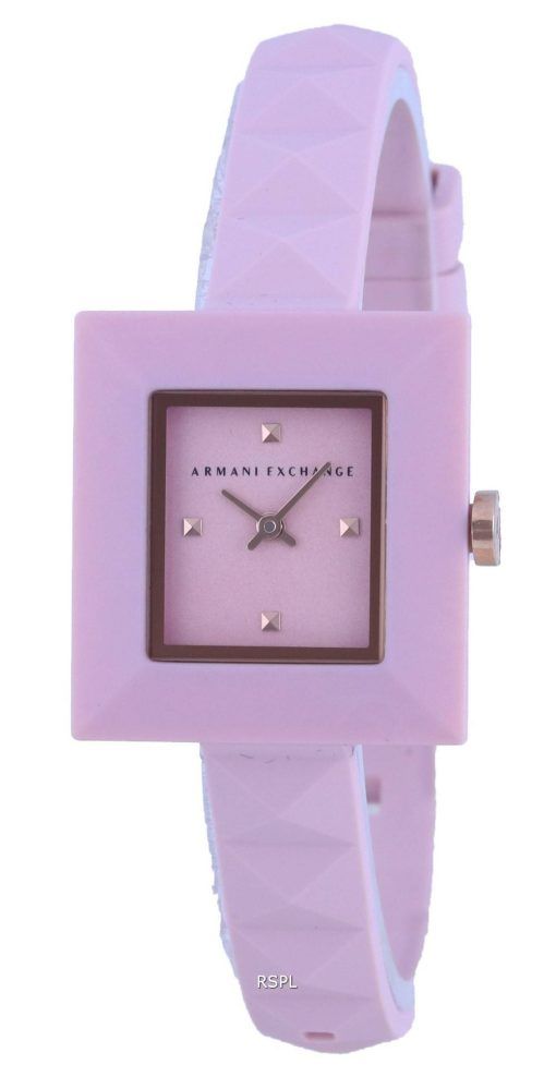 Montre pour femme Armani Exchange Karla cadran rose bracelet en silicone quartz AX4402