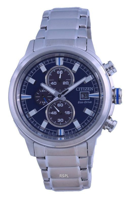 Montre pour homme Citizen Brycen chronographe cadran bleu en acier inoxydable Eco-Drive CA0731-82L 100M